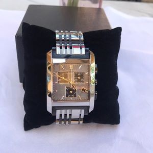 BURBERRY HERITAGE LUXURY MENS/UNISEX SQUARE CHECK SSTL Chronograph BU1561 watch